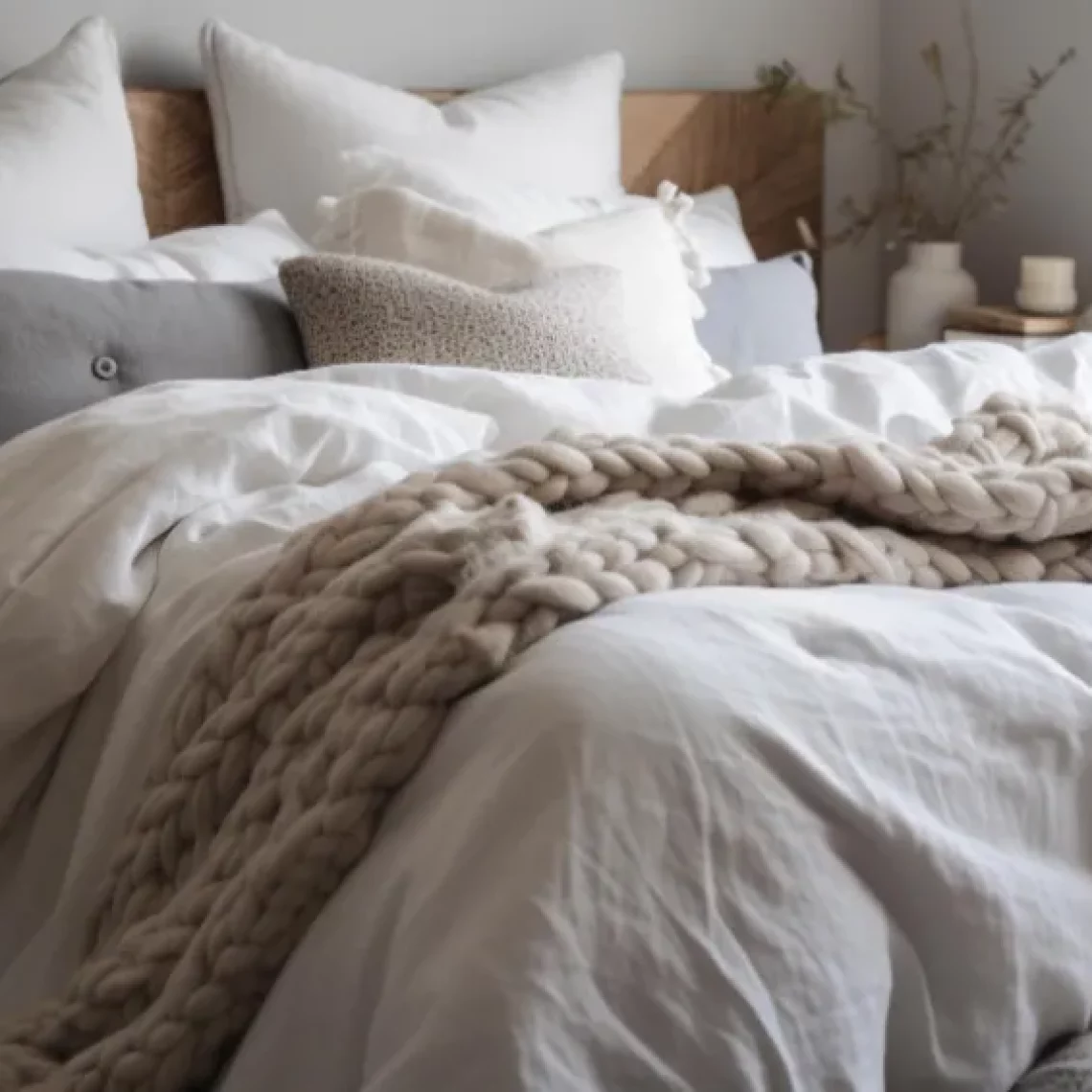 תצלום מיטה זוגית לשינה מפנקת המייצגת מדיך לבחירת שמיכות פוך